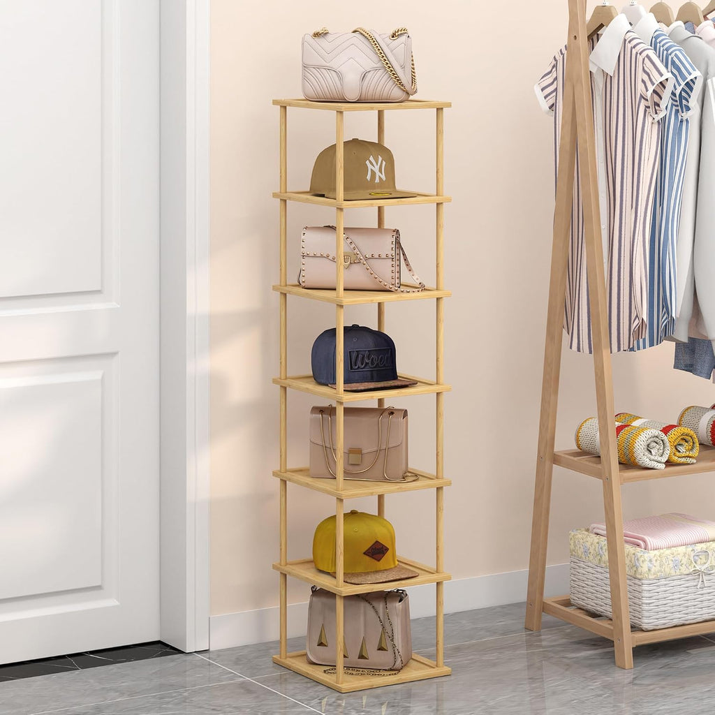 MHXW SXPN Bamboo Free Standing Shoe Rack Shelf Multi Tier Tall Wooden