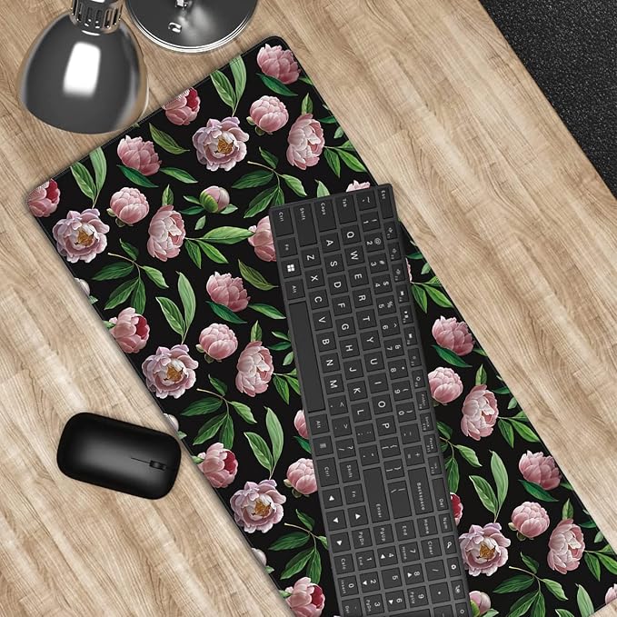 Beautiful Flower Pink Peonies Gaming Mouse Pad XXL Large Desk Mouse Pad - Image 5