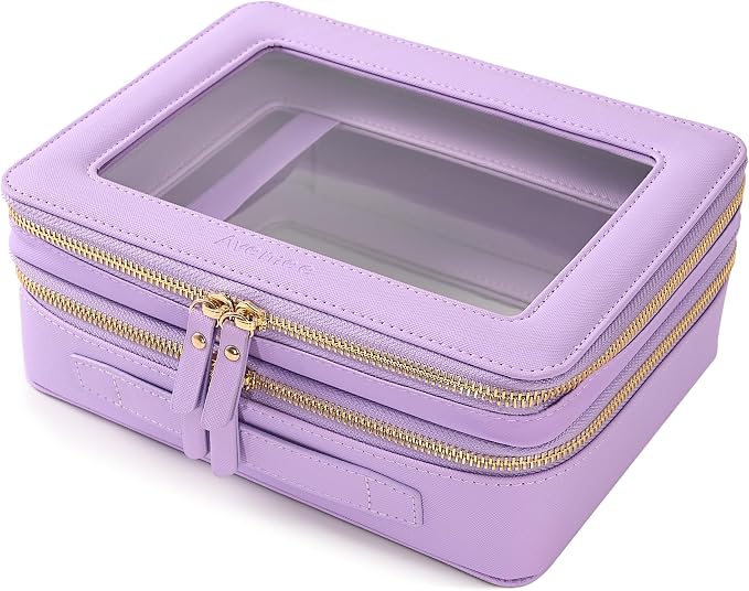 Aveniee Clear Makeup Bags, Double Layer Cosmetic Bags by Aveniee