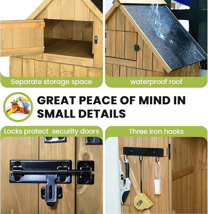 Wooden Outdoor Storage Shed - Image 2