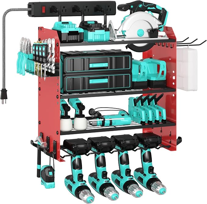 4 Layer Heavy Duty Power Tool Organizer Wall Mount by CFMASTER
