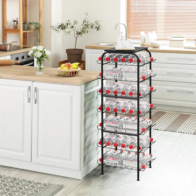 Vrisa Water Bottle Organizer 7 Tier Free Standing Water Bottle Holder Stand - Image 5