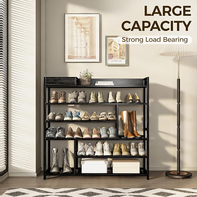 Bamworld Shoe Rack for Front Door Entrance Bamboo Shoe Organizer - Image 5