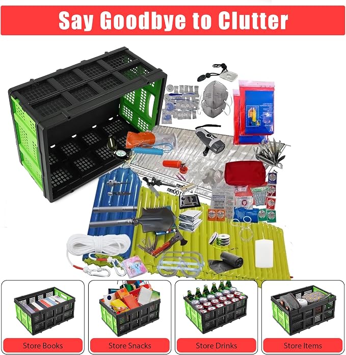 55L Collapsible Crates for Storage, Stackable & Collapsible Milk Crates - Image 3