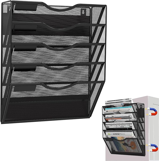 5-Tier Magnetic File Holder, No Drilling Installation File Cabinet Organizer - Image 8