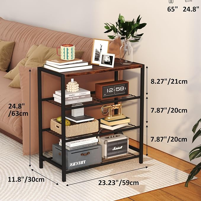 Yusong Shoe Rack Organizer, 4 Tier Industrial Shoe Storage Shelf, Narrow Sturdy - Image 3