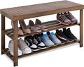 SMIBUY Bamboo Shoe Rack Bench, 3-Tier Shoe Organizer Storage Shelf by SMIBUY