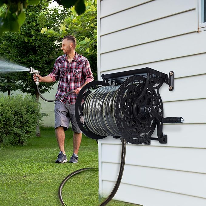 Metal Decorative Garden Hose Reel, Heavy Duty Hose Holder - Image 5