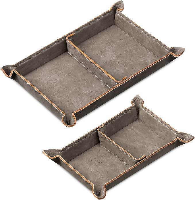 Navaris Faux Leather Tray Set by Navaris