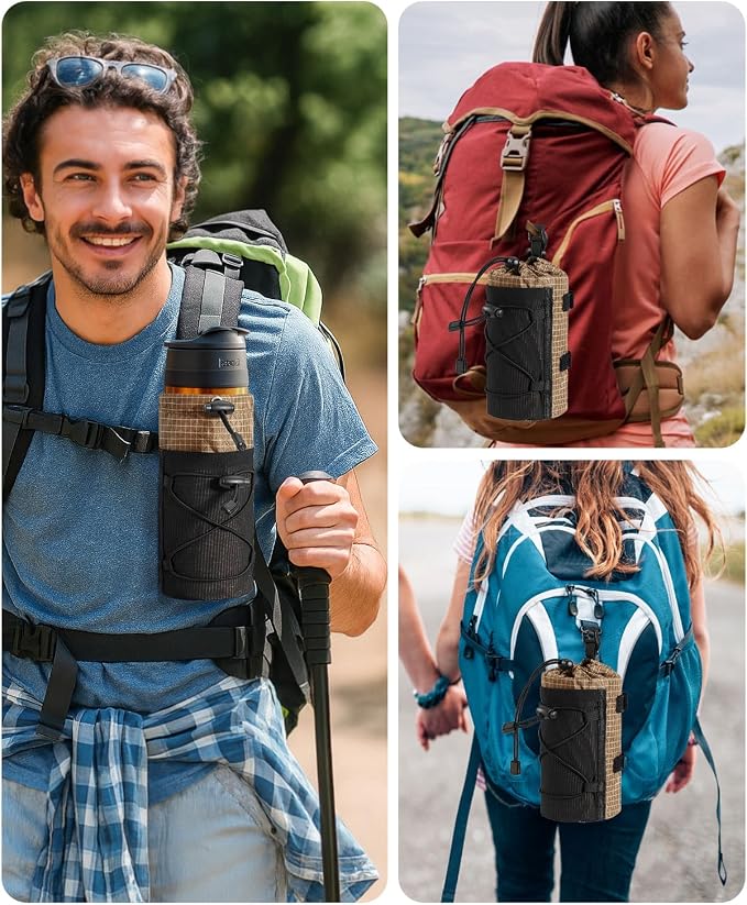 Large Water Bottle Holder Pouch Bag, Backpack Water Bottle Holder Mesh Bag - Image 7