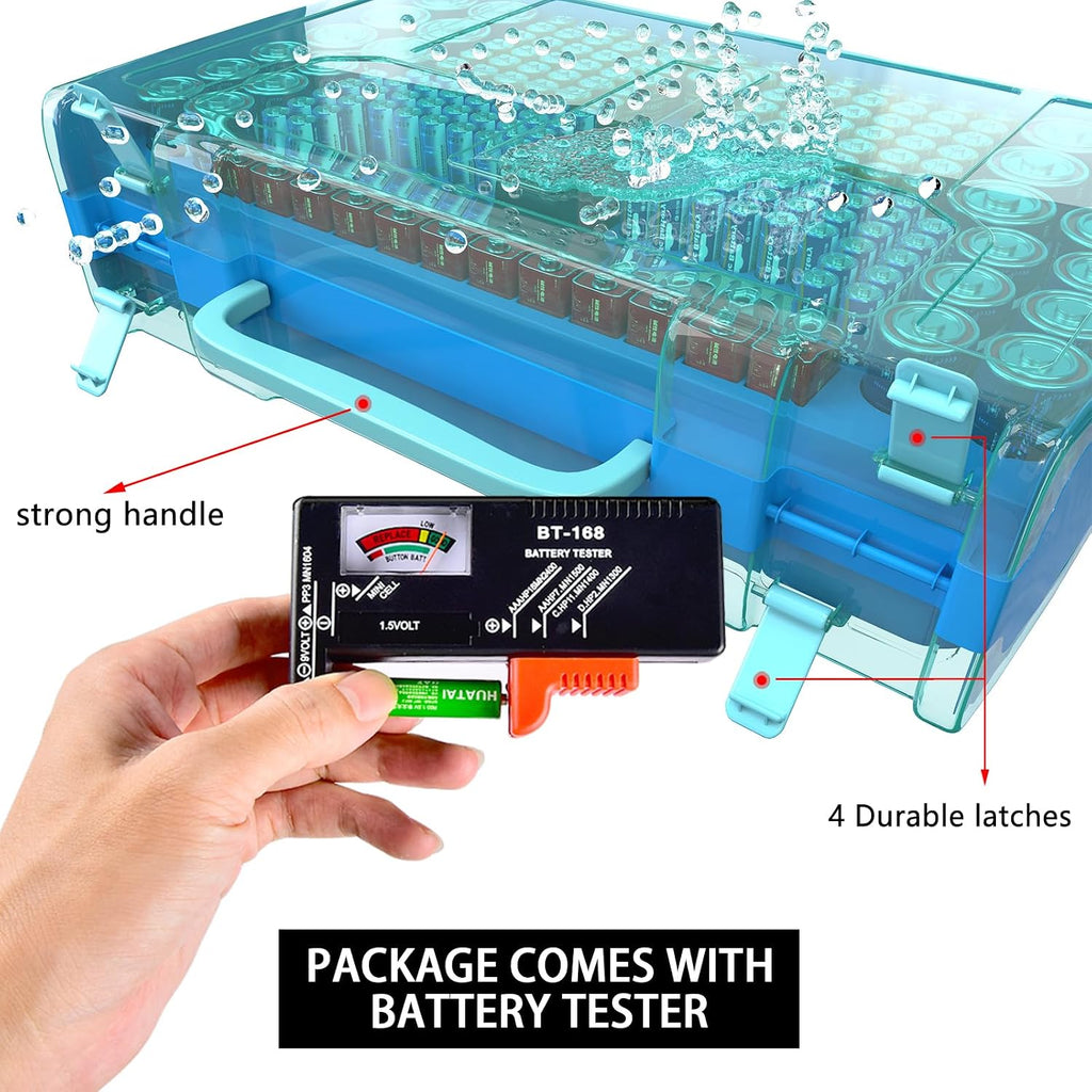 ALCYON 269+ Battery Organizer Case with Tester, Double-Sided