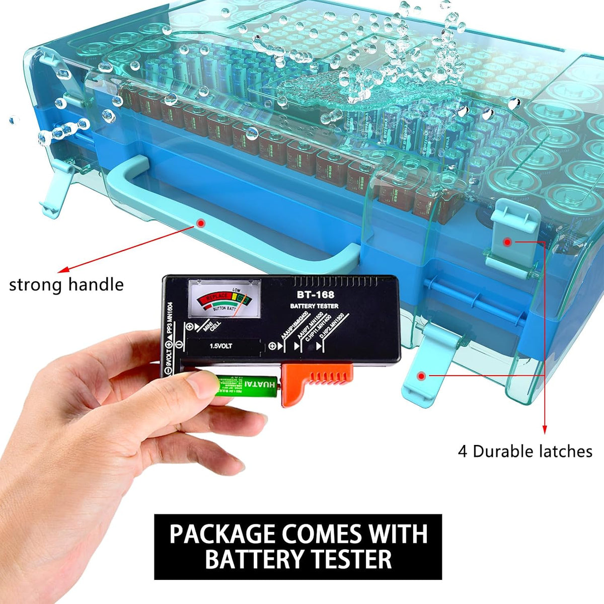 ALCYON 269+ Battery Organizer Case with Tester, Double-Sided
