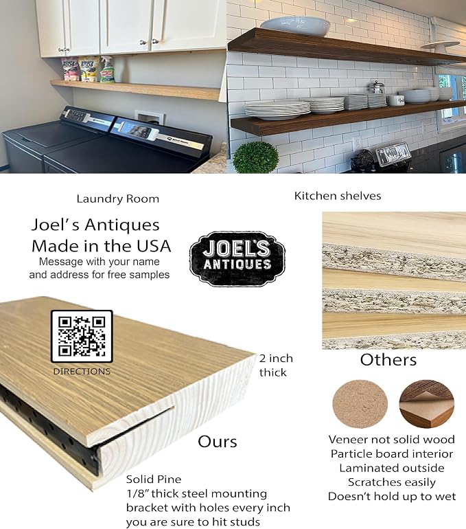 joelsantiques - 36 Inch Wooden Floating Shelves - Image 5