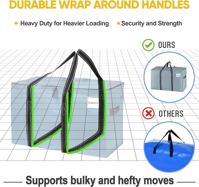 VENO 2 Pack Moving Bags and Large Christmas Storage Bins - Image 5