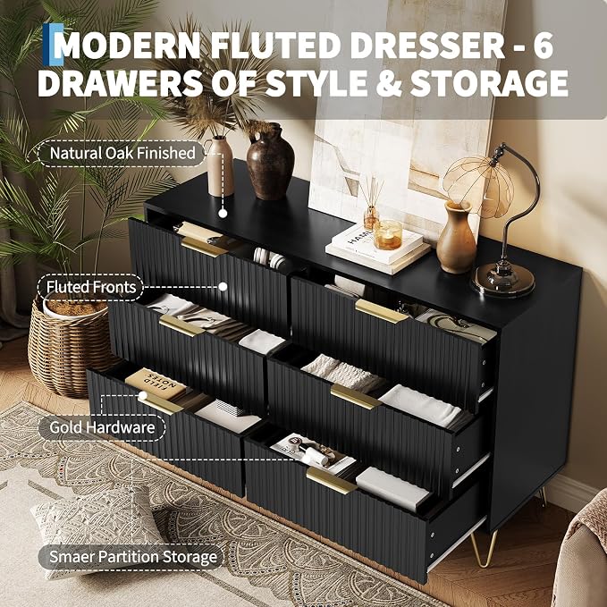 Garvee Fluted Dresser for Bedroom - Image 3