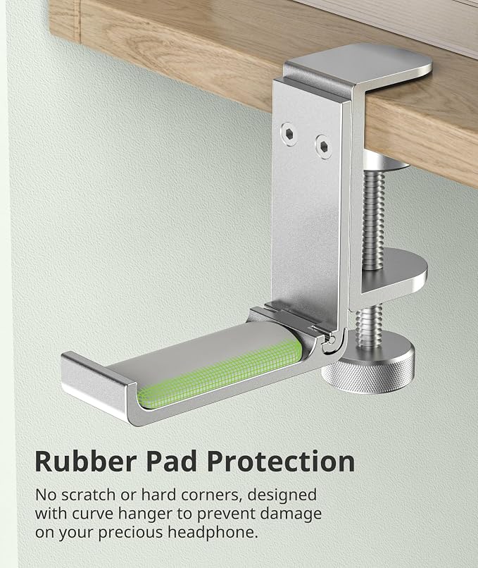 Headphone Stand for Desk – Aluminum Under Desk Headset Stand - Image 4