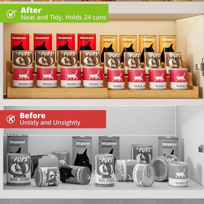 Expandable Bamboo Cat Food Can Storage - Image 8