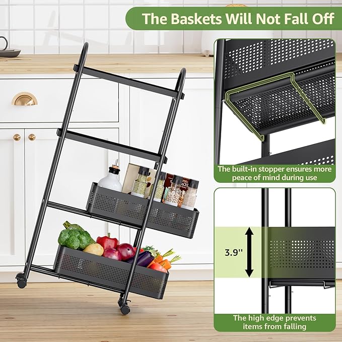 KINGRACK 4-Tier Slim Storage Cart - Image 4