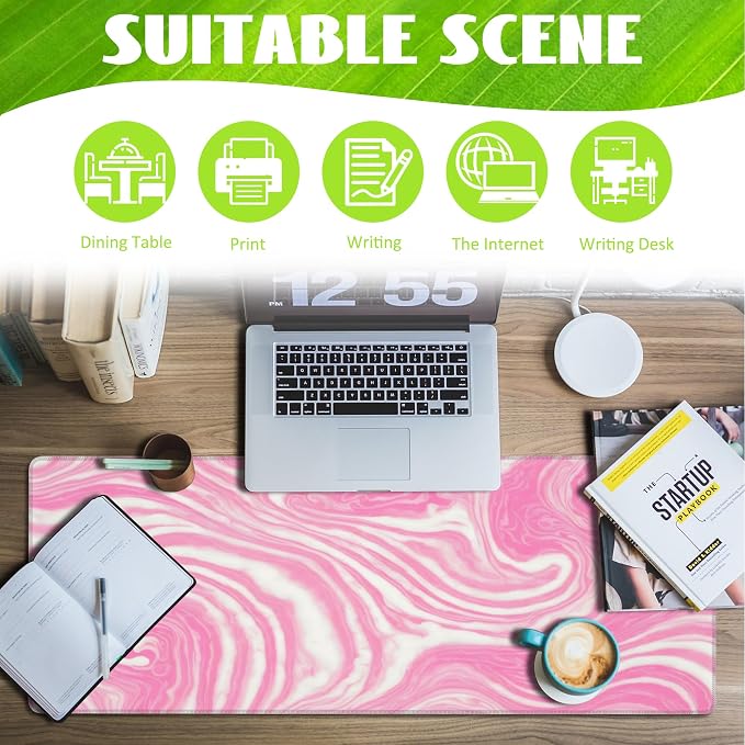 Desk Pad, Flow Liquid Waves Large Gaming Mouse Pad - Image 3