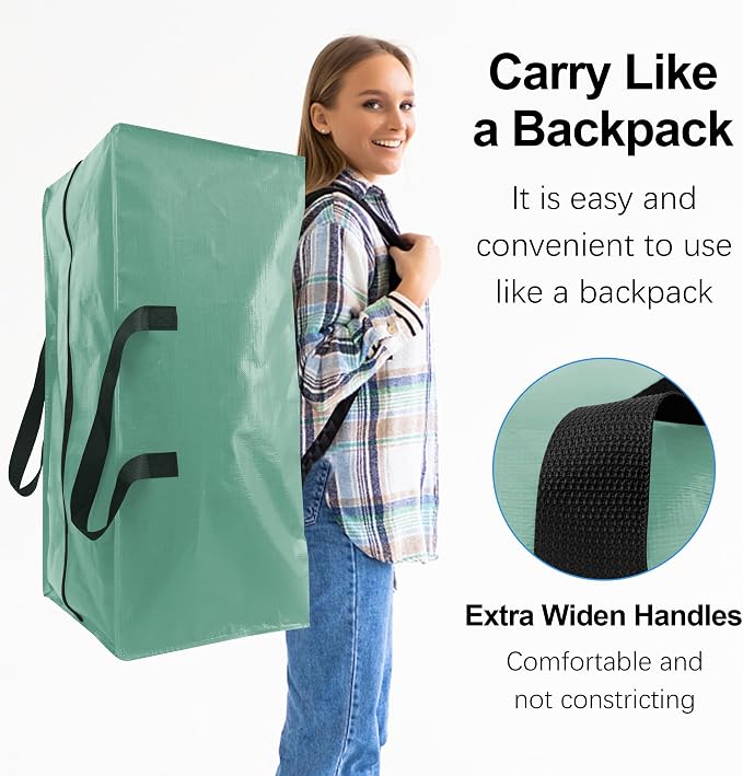12 Pack Heavy Duty Large Moving Bags W/Backpack Straps - Image 4