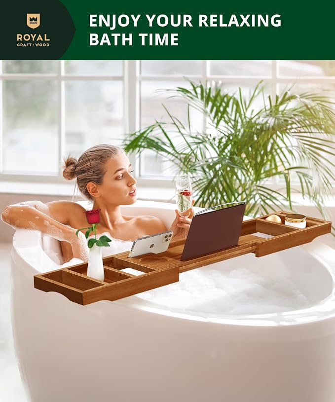 ROYAL CRAFT WOOD Premium Foldable Bathtub Tray - Image 9