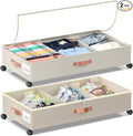 Under Bed Storage with Wheels, 2 Pack Under Bed Storage Containers with by Unknown