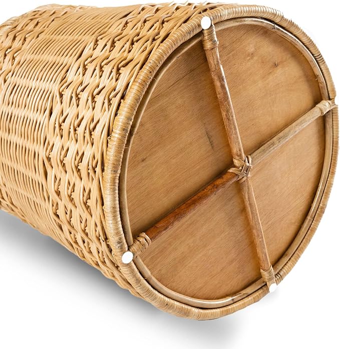 The Basket Lady Round Wicker Laundry Hamper, 19 in Dia x 25 in H - Image 3