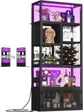 82.6" Tall Bar Cabinet with Power Outlets, 6-Tiers Reversible Wine Cabinet with by Armocity
