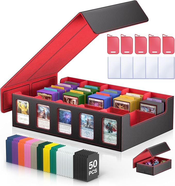 Trading Card Storage Box 5-Row 3900+ Capacity, TCG MTG Card Case by MORCCO