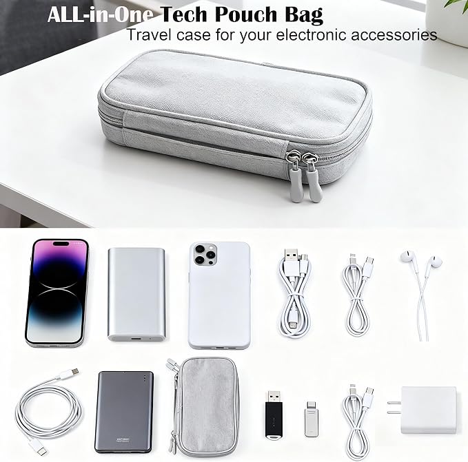 Travel Cable Organizer Tech Pouch: Portable Double Layers Cord Organizer Bag - Image 3