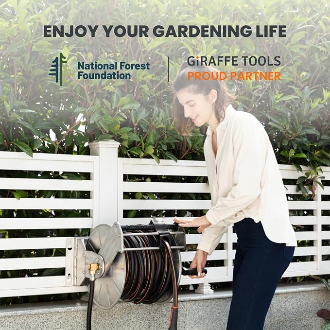 Giraffe Tools Stainless Steel Garden Hose Reel - Image 6