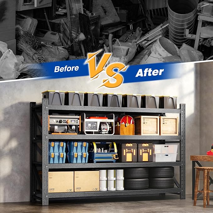 71" W Storage Shelves 5000lbs Garage Metal Shelving Heavy Duty Garage Shelves - Image 5