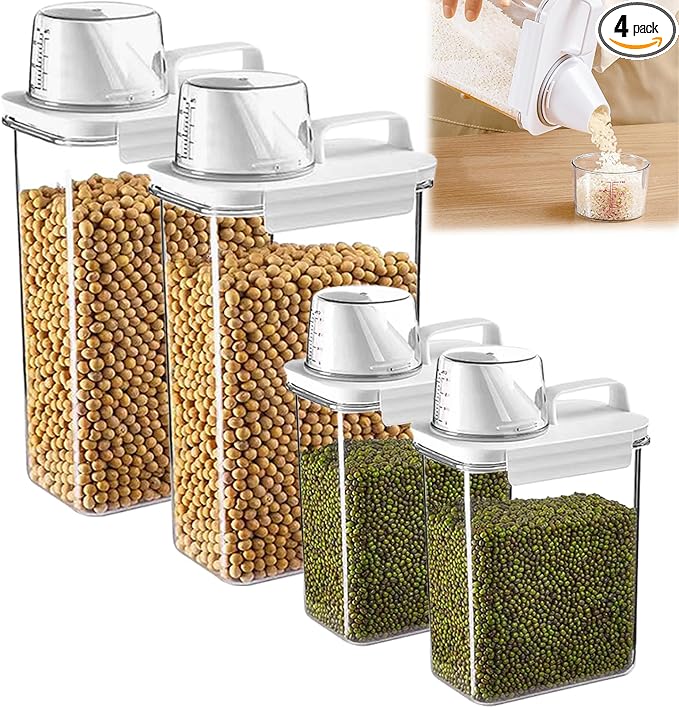 Cereal Container，Rice Storage Dispenser-Airtight Food Storage Organizers by SZRUNZHU