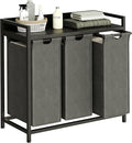 Laundry Hamper with Shelf, Laundry Basket 3 Section, Laundry Sorter with by Herture