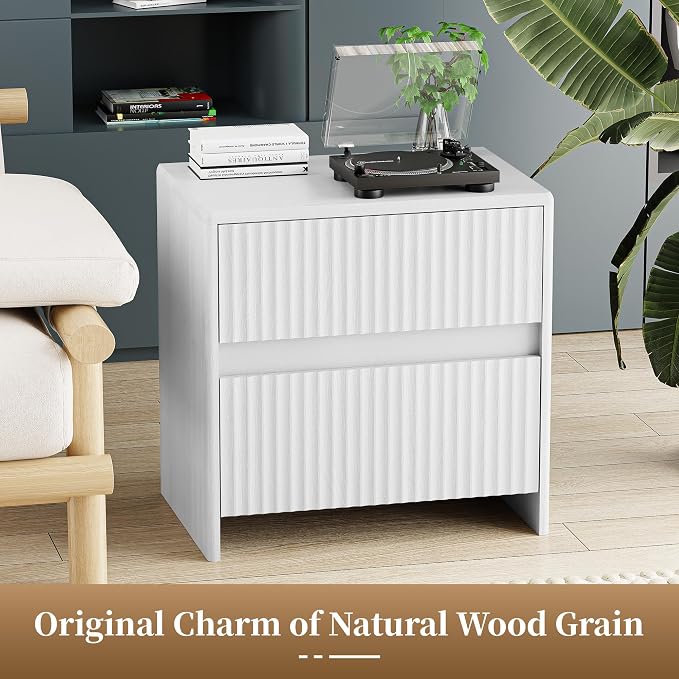 Fluted Nightstand, Modern Night Stand - Image 3