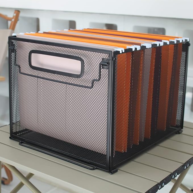 SETTFRFE 2 Pack File Organizer, Metal File Crates - Image 2