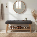 Entryway Shoe Bench Storage Benches with Upholstered Button Tufted