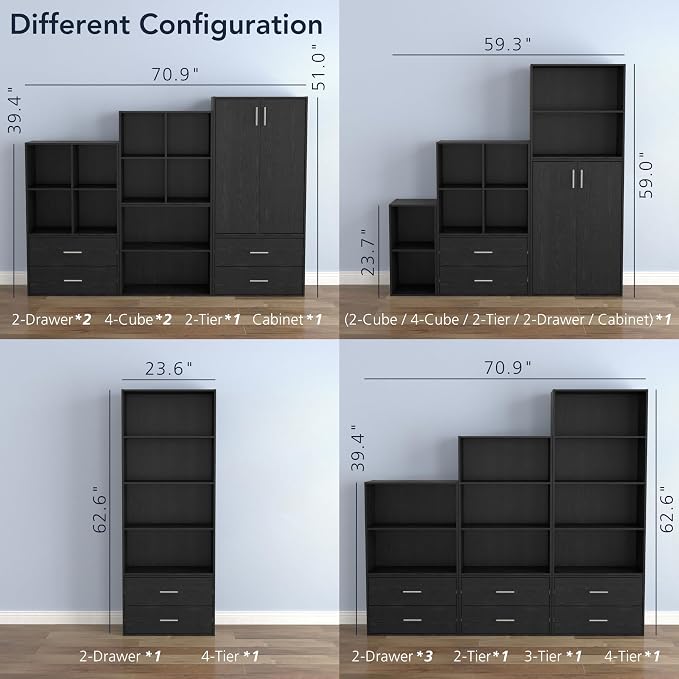 Homes: Inside + Out Apexa 2-Drawer Wooden Stackable Storage Drawers, Small Food - Image 8