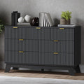 Fluted 7 Drawer Dresser, 47.2" Wide Modern Boho Chest of Drawers, Wooden by BORNOON