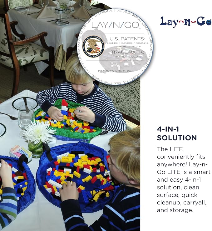 Lay-n-Go 2-in-1 Small Portable Drawstring Toys Storage Organizer and Play Mat - Image 9