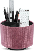 Round Leather Art Supply Organizer, Remote Control Holder, 360 Degree Spinning by Unknown