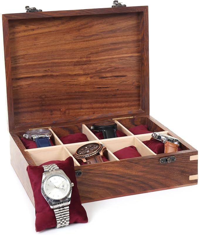 Wooden Watch Box for Men & Women, Watch Organizer & Display Case, Premium - Image 5