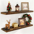 Fun Memories 40 Inch Floating Shelvese, Farmhouse Wood Wall Shelves by FunMemories