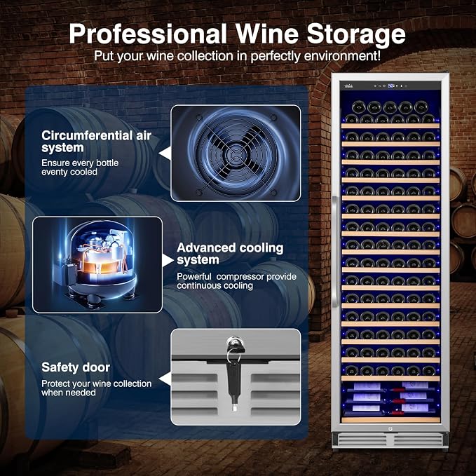 Upgraded 190 Bottles Wine Cooler Refrigerator, 24 Inch Wide Wine Fridge - Image 2