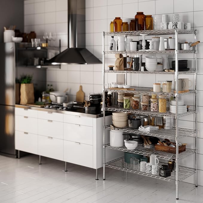 21" Deep x 42" Wide x 74" Height Wire Shelving Kit | 8-Tier | NSF Commercial - Image 4