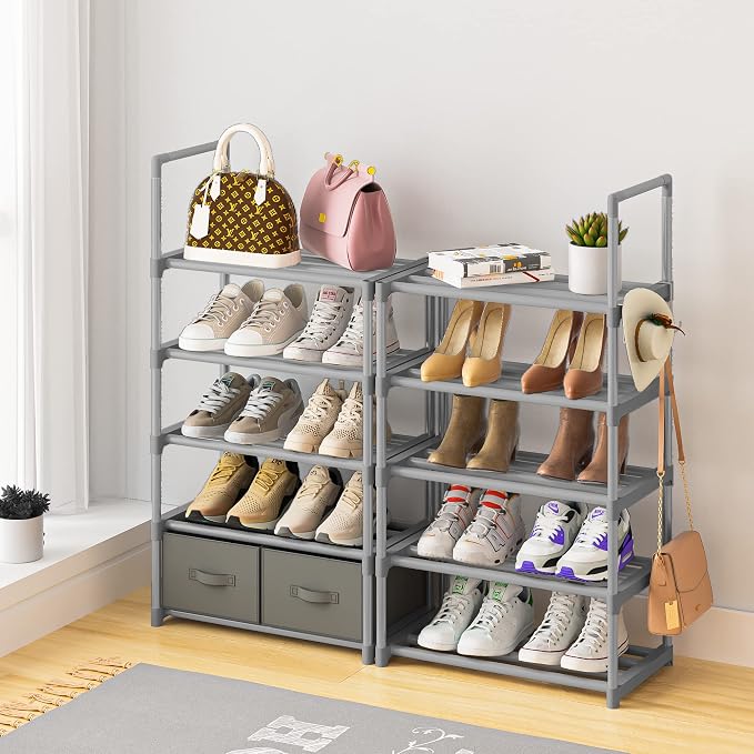 OYREL Shoe Rack, Sturdy Metal Shoes Rack Organizer, Narrow Shoe Rack, Shoe Racks - Image 5