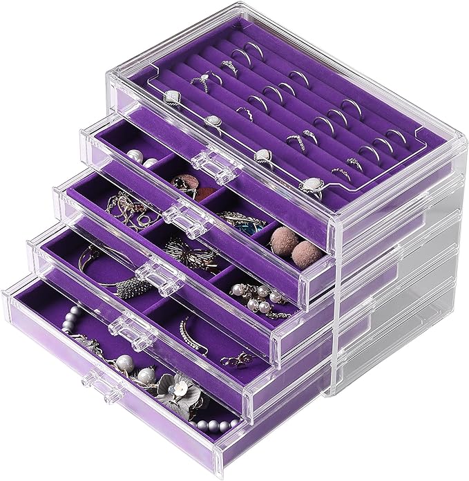 Frebeauty Extra Large Acrylic Jewelry Box by Frebeauty