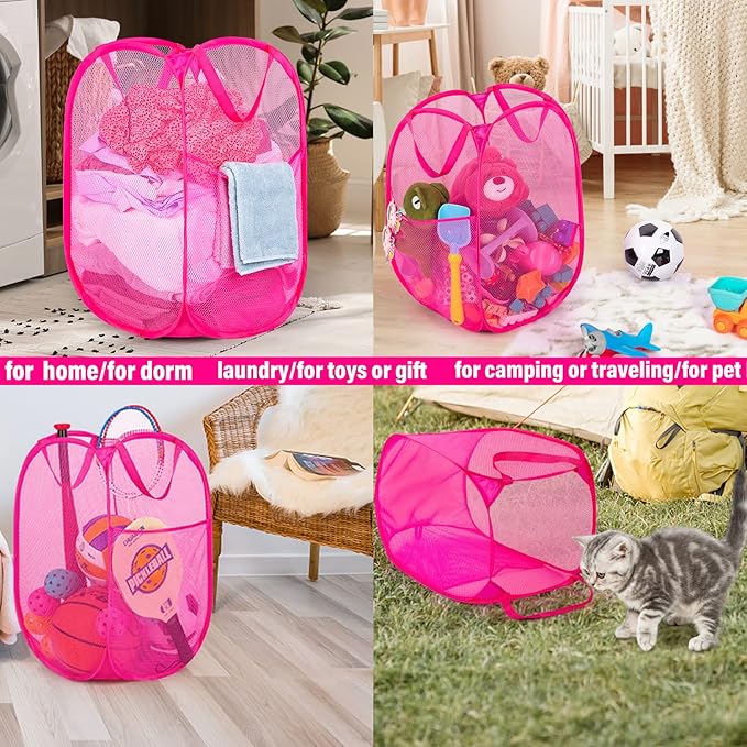 Deluxe Strong Mesh Pop up Laundry Hamper Basket - Image 6