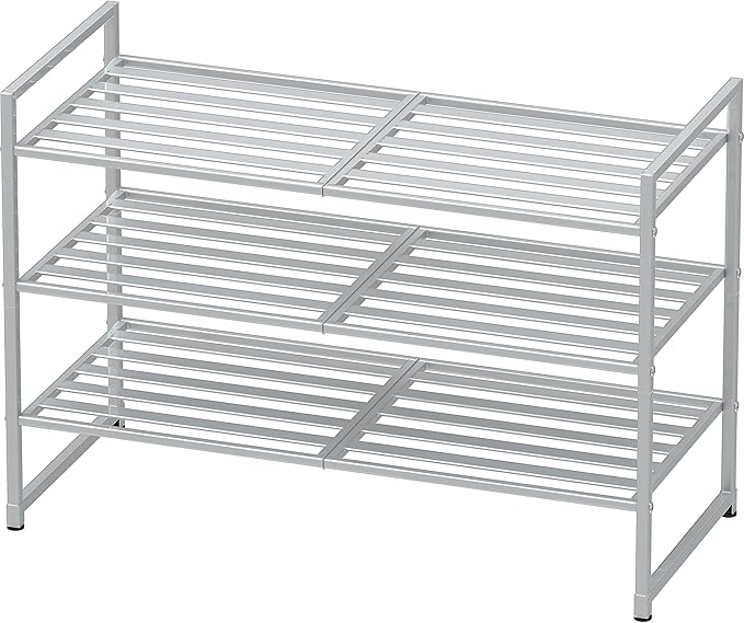 Simple Houseware 3-Tier Stackable Metal Panel Shoes Rack by SimpleHouseware