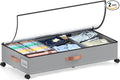 Under Bed Storage with Wheels, 1 Pack Under Bed Storage Container with Dividers by Unknown